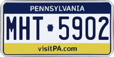 PA license plate MHT5902