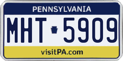 PA license plate MHT5909
