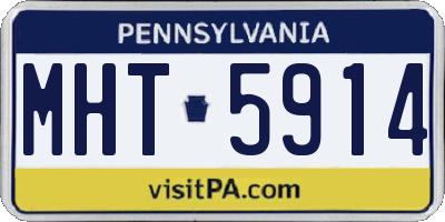 PA license plate MHT5914