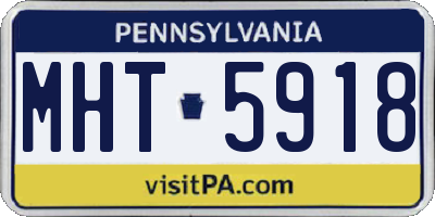 PA license plate MHT5918