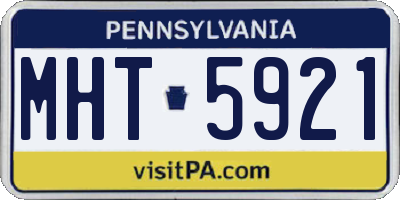 PA license plate MHT5921