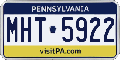 PA license plate MHT5922