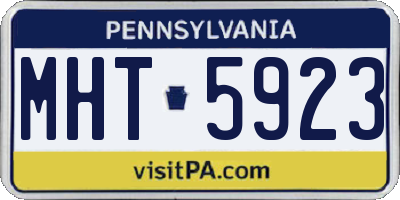 PA license plate MHT5923