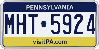 PA license plate MHT5924