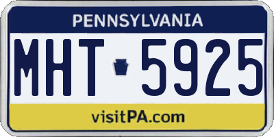 PA license plate MHT5925