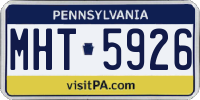 PA license plate MHT5926