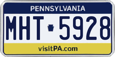 PA license plate MHT5928