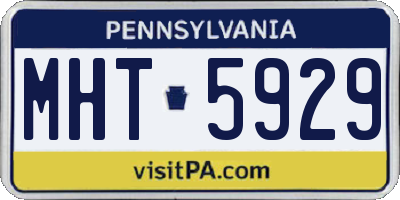 PA license plate MHT5929