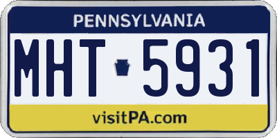 PA license plate MHT5931