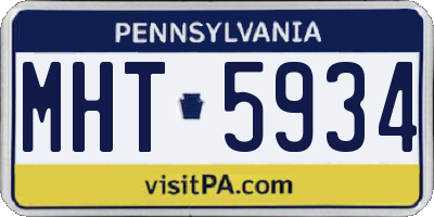 PA license plate MHT5934