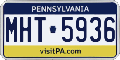 PA license plate MHT5936