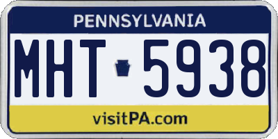 PA license plate MHT5938