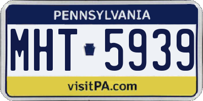 PA license plate MHT5939