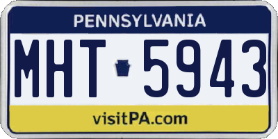 PA license plate MHT5943