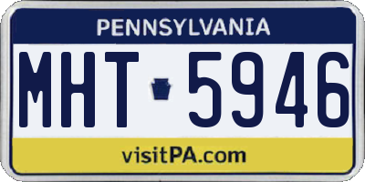 PA license plate MHT5946