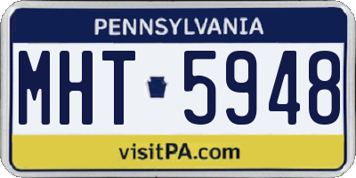 PA license plate MHT5948