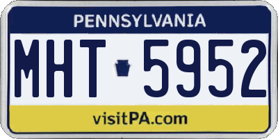 PA license plate MHT5952