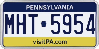 PA license plate MHT5954