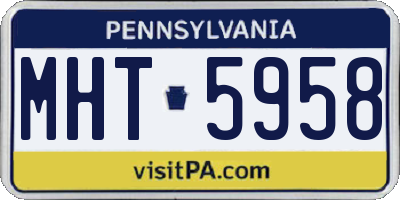 PA license plate MHT5958