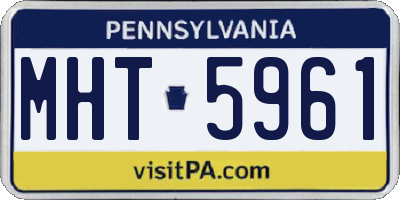 PA license plate MHT5961