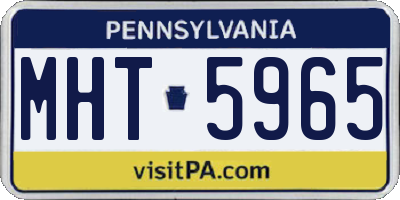 PA license plate MHT5965