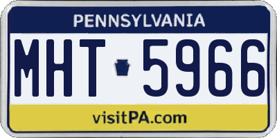 PA license plate MHT5966