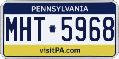 PA license plate MHT5968
