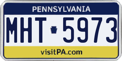 PA license plate MHT5973