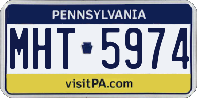 PA license plate MHT5974