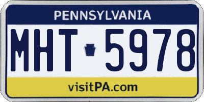 PA license plate MHT5978