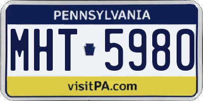 PA license plate MHT5980