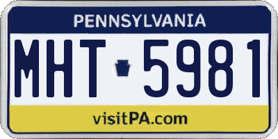 PA license plate MHT5981