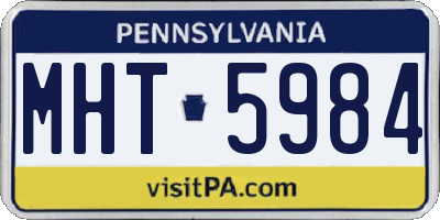 PA license plate MHT5984