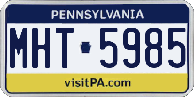 PA license plate MHT5985