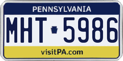 PA license plate MHT5986