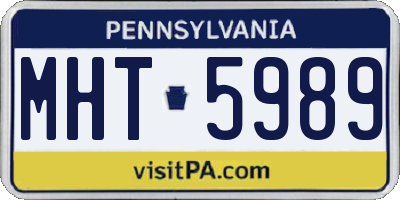 PA license plate MHT5989