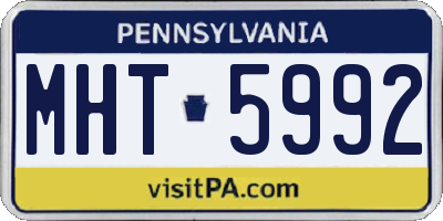 PA license plate MHT5992