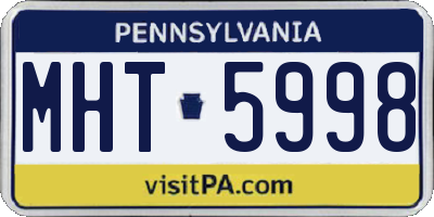 PA license plate MHT5998