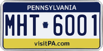 PA license plate MHT6001