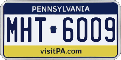 PA license plate MHT6009