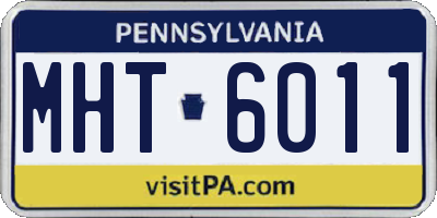 PA license plate MHT6011