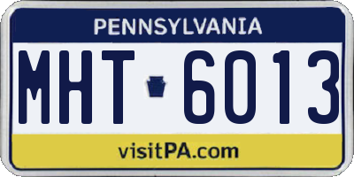 PA license plate MHT6013