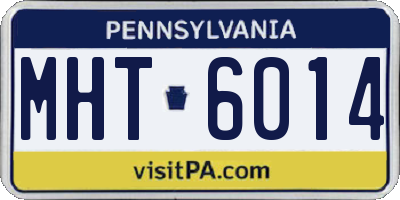 PA license plate MHT6014