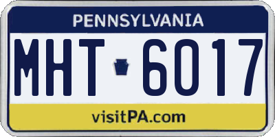 PA license plate MHT6017