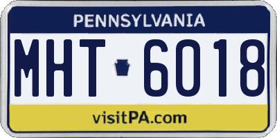 PA license plate MHT6018