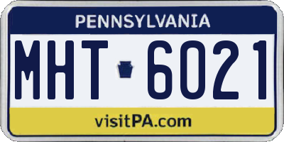 PA license plate MHT6021