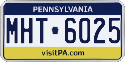 PA license plate MHT6025