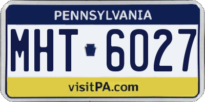 PA license plate MHT6027