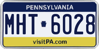 PA license plate MHT6028
