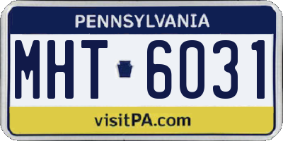 PA license plate MHT6031